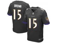 #15 Baltimore Ravens Marquise Brown Elite Men's Alternate Black Jersey Football
