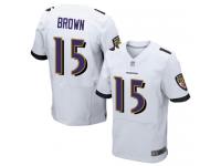 #15 Baltimore Ravens Marquise Brown Elite Men's Road White Jersey Football