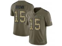 #15 Baltimore Ravens Marquise Brown Limited Men's Olive Camo Jersey Football 2017 Salute to Service