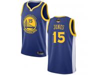 #15  Damian Jones Royal Blue Basketball Youth Jersey Golden State Warriors Icon Edition 2019 Basketball Finals Bound