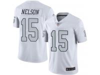 #15 Elite J. J. Nelson White Football Men's Jersey Oakland Raiders Rush Vapor Untouchable