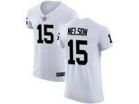 #15 Elite J. J. Nelson White Football Road Men's Jersey Oakland Raiders Vapor Untouchable
