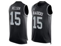 #15 J. J. Nelson Black Football Men's Jersey Oakland Raiders Player Name & Number Tank Top