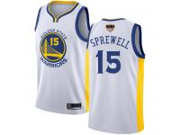 #15  Latrell Sprewell White Basketball Youth Jersey Golden State Warriors Association Edition 2019 Basketball Finals Bound