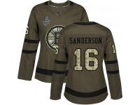 #16 Authentic Derek Sanderson Green Hockey Women's Jersey Boston Bruins Salute to Service 2019 Stanley Cup Final Bound