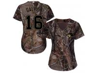 #16 Authentic Freddy Galvis Camo Baseball Women's Jersey Toronto Blue Jays Realtree Collection Flex Base