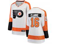 #16 Breakaway Bobby Clarke White NHL Away Women's Jersey Philadelphia Flyers