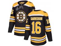 #16 Derek Sanderson Black Hockey Home Youth Jersey Boston Bruins 2019 Stanley Cup Final Bound