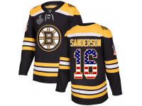 #16 Derek Sanderson Black Hockey Men's Jersey Boston Bruins USA Flag Fashion 2019 Stanley Cup Final Bound