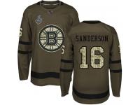 #16 Derek Sanderson Green Hockey Men's Jersey Boston Bruins Salute to Service 2019 Stanley Cup Final Bound