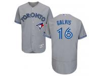 #16 Freddy Galvis Grey Baseball Road Men's Jersey Toronto Blue Jays Flex Base