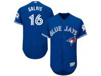 #16 Freddy Galvis Royal Blue Baseball Alternate Men's Jersey Toronto Blue Jays Flex Base