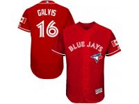 #16 Freddy Galvis Scarlet Baseball Alternate Men's Jersey Toronto Blue Jays Flex Base