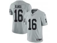 #16 Limited George Blanda Silver Football Men's Jersey Oakland Raiders Inverted Legend