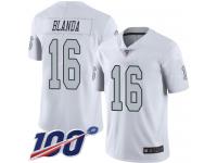 #16 Limited George Blanda White Football Men's Jersey Oakland Raiders Rush Vapor Untouchable 100th Season