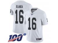 #16 Limited George Blanda White Football Road Men's Jersey Oakland Raiders Vapor Untouchable 100th Season