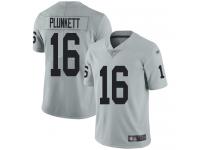 #16 Limited Jim Plunkett Silver Football Men's Jersey Oakland Raiders Inverted Legend