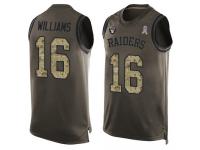 #16 Tyrell Williams Green Football Men's Jersey Oakland Raiders Salute to Service Tank Top