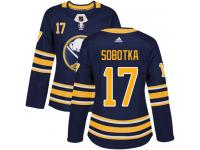 #17 Adidas Premier Vladimir Sobotka Women's Navy Blue NHL Jersey - Home Buffalo Sabres