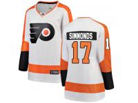 #17 Breakaway Wayne Simmonds White NHL Away Women's Jersey Philadelphia Flyers