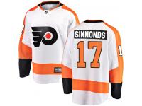 #17 Breakaway Wayne Simmonds White NHL Away Youth Jersey Philadelphia Flyers