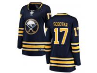 #17 Fanatics Branded Breakaway Vladimir Sobotka Women's Navy Blue NHL Jersey - Home Buffalo Sabres