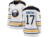 #17 Fanatics Branded Breakaway Vladimir Sobotka Women's White NHL Jersey - Away Buffalo Sabres