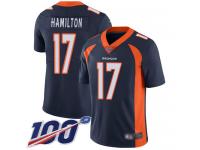 #17 Limited DaeSean Hamilton Navy Blue Football Alternate Men's Jersey Denver Broncos Vapor Untouchable 100th Season