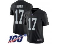 #17 Limited Dwayne Harris Black Football Home Men's Jersey Oakland Raiders Vapor Untouchable 100th Season