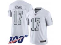 #17 Limited Dwayne Harris White Football Men's Jersey Oakland Raiders Rush Vapor Untouchable 100th Season