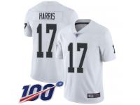 #17 Limited Dwayne Harris White Football Road Men's Jersey Oakland Raiders Vapor Untouchable 100th Season