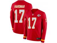 #17 Limited Mecole Hardman Red Football Men's Jersey Kansas City Chiefs Therma Long Sleeve