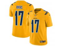 #17 Limited Philip Rivers Gold Football Youth Jersey Los Angeles Chargers Inverted Legend