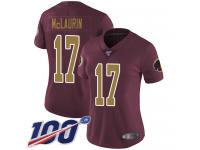 #17 Limited Terry McLaurin Burgundy Red Football Alternate Women's Jersey Washington Redskins Vapor Untouchable 100th Season 80th Anniversary