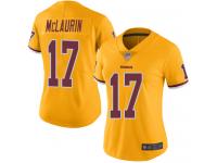 #17 Limited Terry McLaurin Gold Football Women's Jersey Washington Redskins Rush Vapor Untouchable