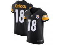 #18 Elite Diontae Johnson Black Football Home Men's Jersey Pittsburgh Steelers Vapor Untouchable