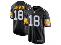 #18 Game Diontae Johnson Black Football Alternate Men's Jersey Pittsburgh Steelers