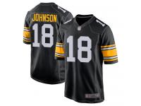 #18 Game Diontae Johnson Black Football Alternate Youth Jersey Pittsburgh Steelers