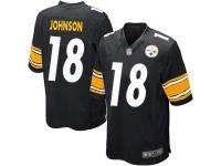 #18 Game Diontae Johnson Black Football Home Men's Jersey Pittsburgh Steelers