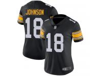 #18 Limited Diontae Johnson Black Football Alternate Women's Jersey Pittsburgh Steelers Vapor Untouchable