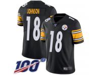 #18 Limited Diontae Johnson Black Football Home Youth Jersey Pittsburgh Steelers Vapor Untouchable 100th Season