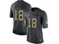 #18 Limited Diontae Johnson Black Football Men's Jersey Pittsburgh Steelers 2016 Salute to Service