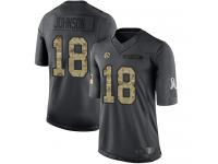 #18 Limited Diontae Johnson Black Football Youth Jersey Pittsburgh Steelers 2016 Salute to Service