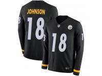 #18 Limited Diontae Johnson Black Football Youth Jersey Pittsburgh Steelers Therma Long Sleeve