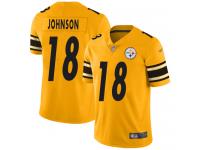 #18 Limited Diontae Johnson Gold Football Women's Jersey Pittsburgh Steelers Inverted Legend Vapor Rush