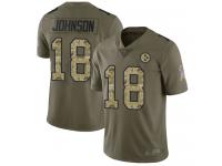 #18 Limited Diontae Johnson Olive Camo Football Youth Jersey Pittsburgh Steelers 2017 Salute to Service