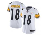 #18 Limited Diontae Johnson White Football Road Women's Jersey Pittsburgh Steelers Vapor Untouchable