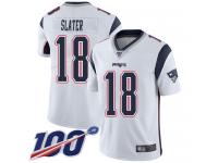 #18 Limited Matthew Slater White Football Road Men's Jersey New England Patriots Vapor Untouchable 100th Season