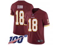 #18 Limited Trey Quinn Burgundy Red Football Home Youth Jersey Washington Redskins Vapor Untouchable 100th Season