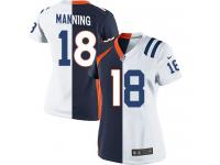 #18 Peyton Manning Denver Broncos Jersey _ Nike Women's Broncos Alternate/Colts Road Two Tone NFL Game